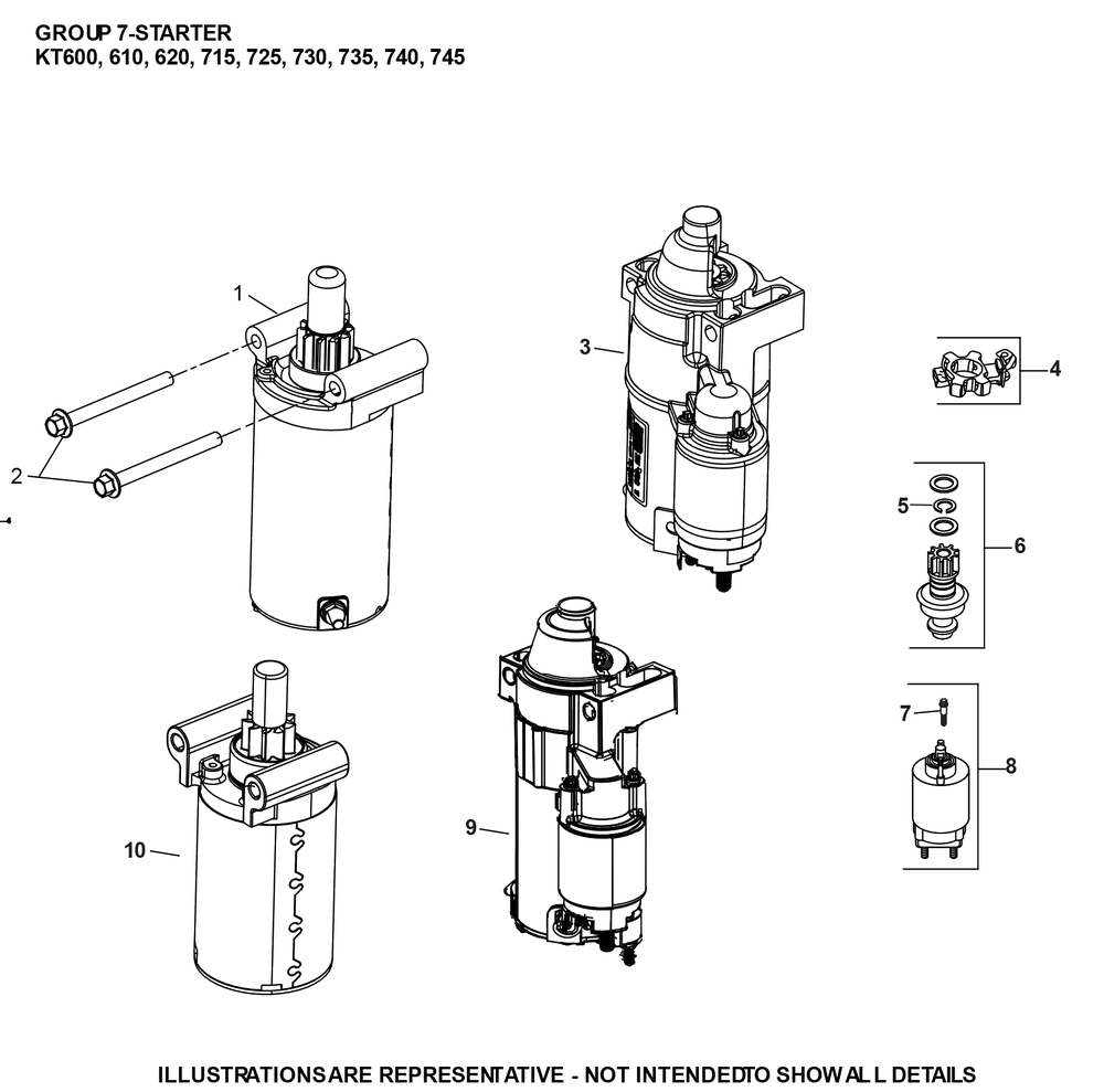 Kt725-3109 Starting Diagram and Parts List for KT725-3109  Cub Cadet Lawn Tractor